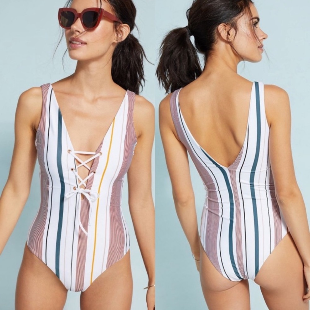 Tavik Lace Up One Piece Swimsuit XS